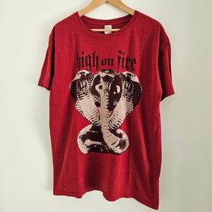 High On Fire Band Shirt Mens Large Stoner Metal Rattlesnake